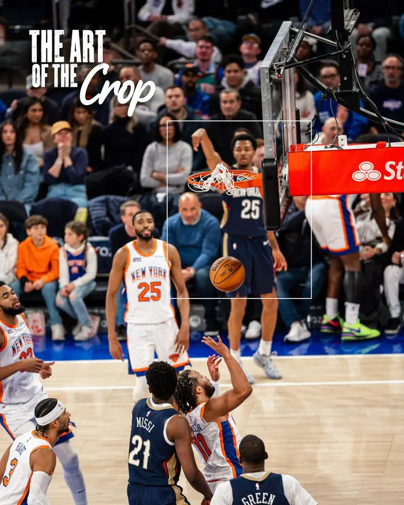 开云体育中国官方网站-从照片到艺术？鹈鹕官方展示赛场照片构图制作过程