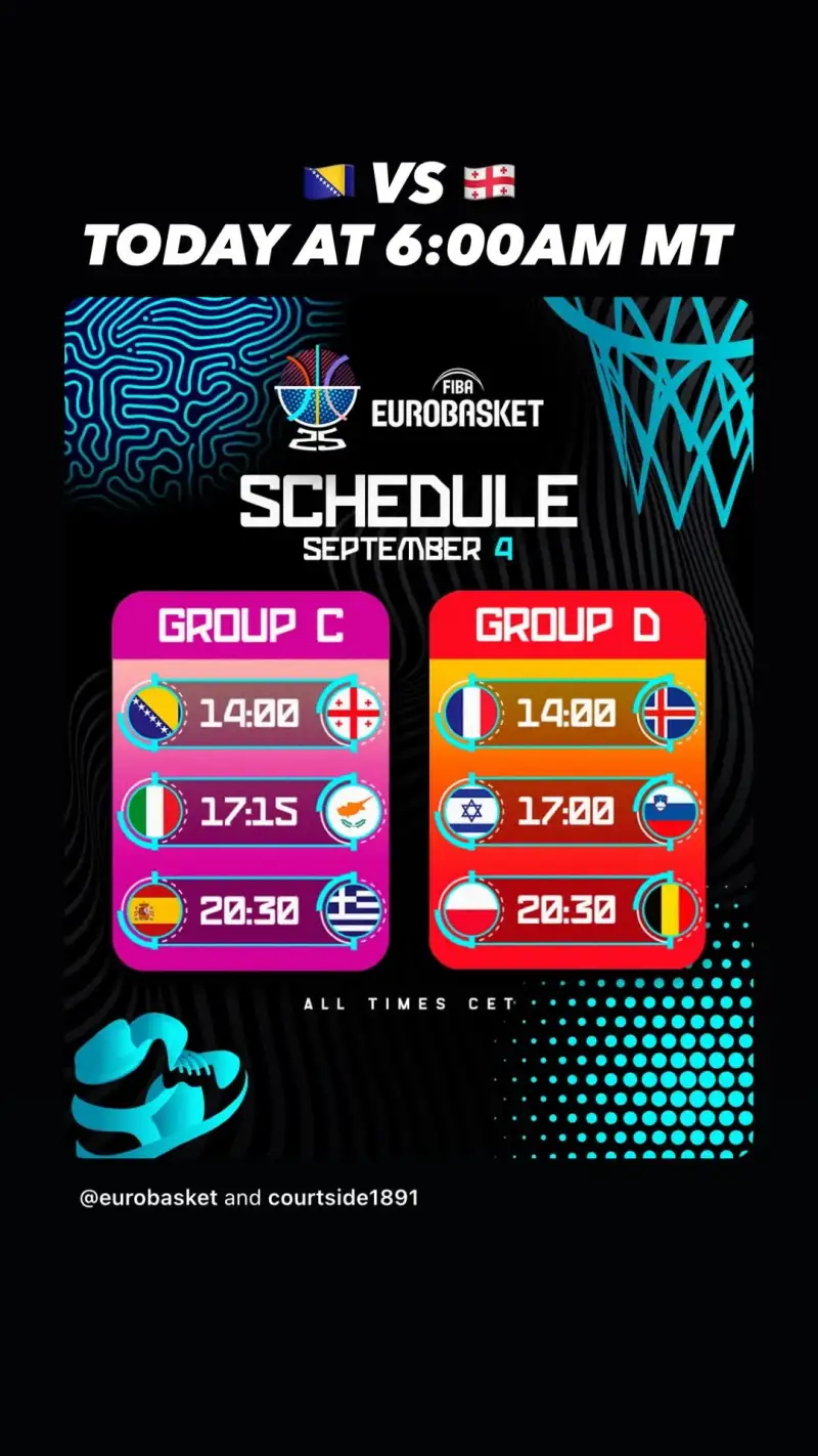 生死战！爵士晒出今日欧锦赛赛程，为努尔基奇比赛预热